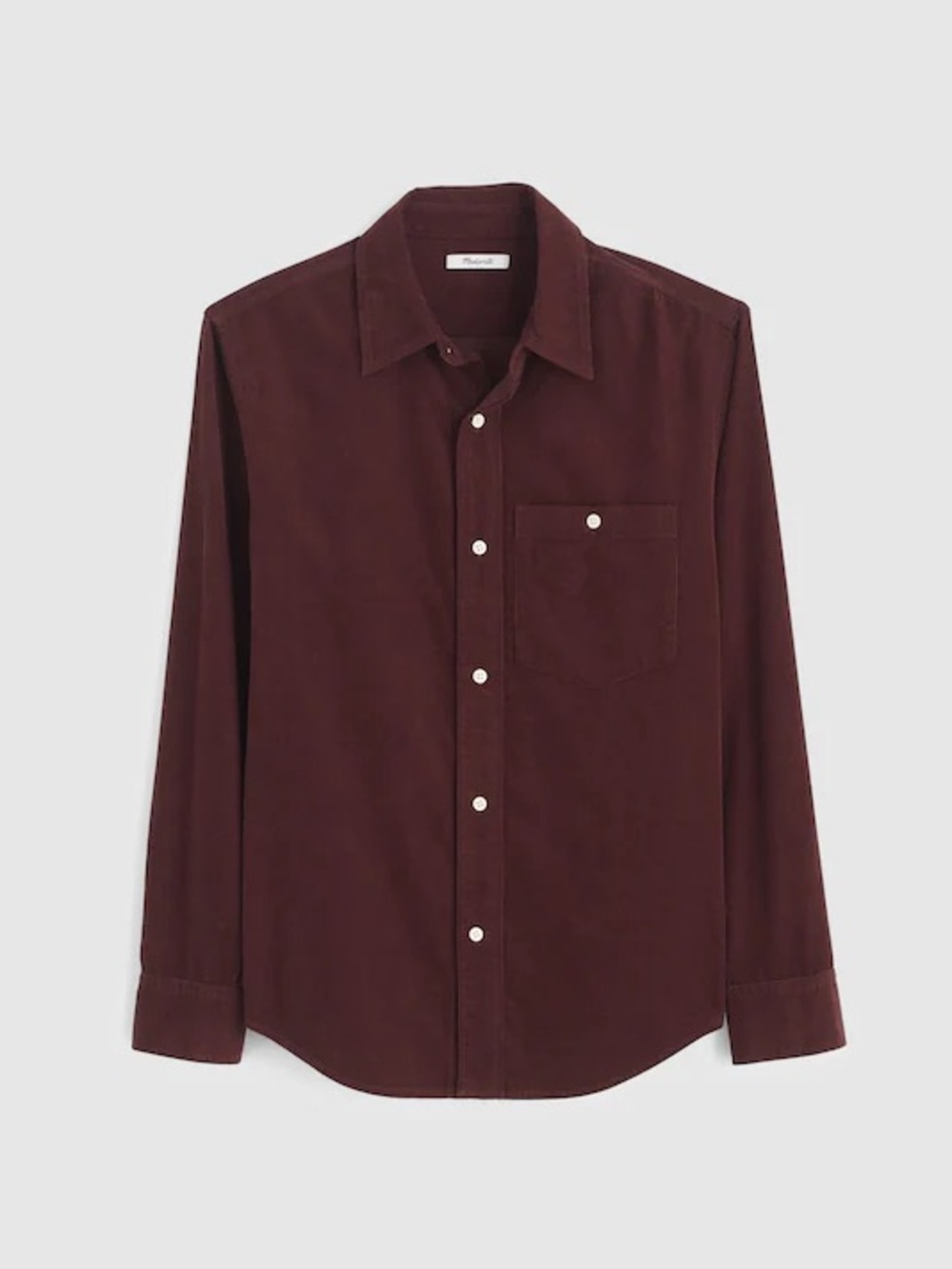 Madewell Long-Sleeve Corduroy Shirt - Burgundy